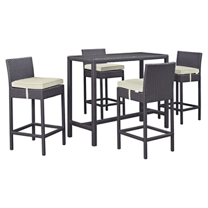 Convene 5 Pieces Outdoor Patio Set - Rectangle Table 