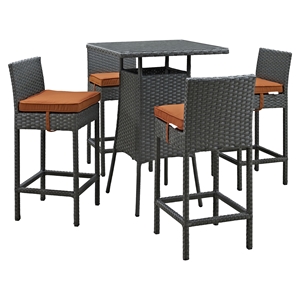 Sojourn 5 Pieces Outdoor Patio Pub Set - Sunbrella Canvas Tuscan 