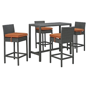 Sojourn 5 Pieces Rectangular Patio Pub Set - Sunbrella Canvas Tuscan 