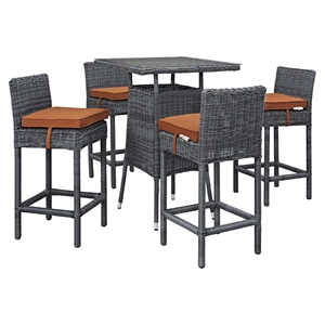 Summon 5 Pieces Outdoor Patio Pub Set - Sunbrella Canvas Tuscan 