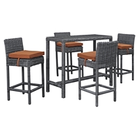 Summon 5 Pieces Rectangular Patio Pub Set - Sunbrella Canvas Tuscan