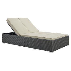 Sojourn Outdoor Patio Double Chaise - Sunbrella Chocolate Beige 