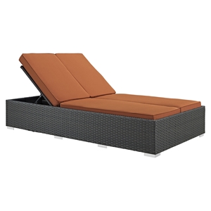 Sojourn Outdoor Patio Double Chaise - Sunbrella Chocolate Tuscan 