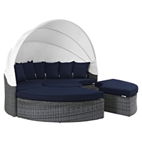 Summon Canopy Outdoor Patio Daybed - Sunbrella Canvas Navy