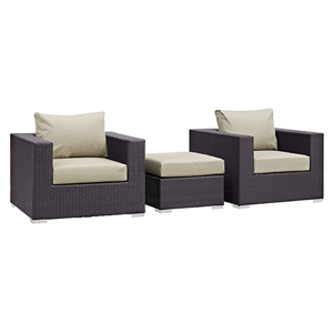 Convene 3 Pieces Outdoor Patio Chair Set 