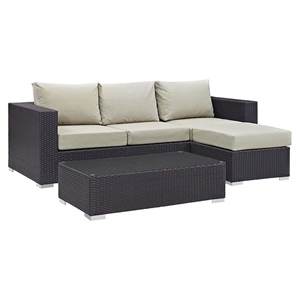 Convene 3 Pieces Outdoor Patio Sofa Set 