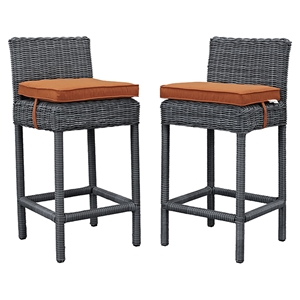 Summon Outdoor Patio Bar Stool - Sunbrella Canvas Tuscan (Set of 2) 