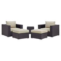 Convene 5 Pieces Outdoor Patio Sectional Set