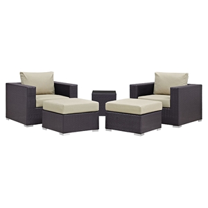 Convene 5 Pieces Outdoor Patio Sectional Set 