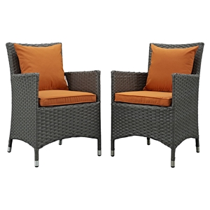 Sojourn Outdoor Patio Dining Armchair - Sunbrella Canvas Tuscan (Set of 2) 