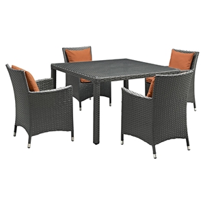 Sojourn 5 Pieces Outdoor Patio Set - Sunbrella Canvas Tuscan 