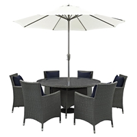 Sojourn 8 Pieces Outdoor Patio Set - Sunbrella Canvas Navy