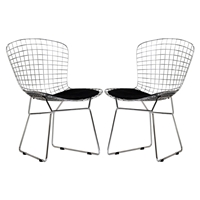 CAD Dining Chair - Armless, Black (Set of 2)