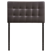 Lily Twin Leatherette Headboard - Tufted, Brown