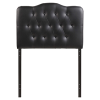 Annabel Twin Leatherette Headboard - Button Tufted, Black