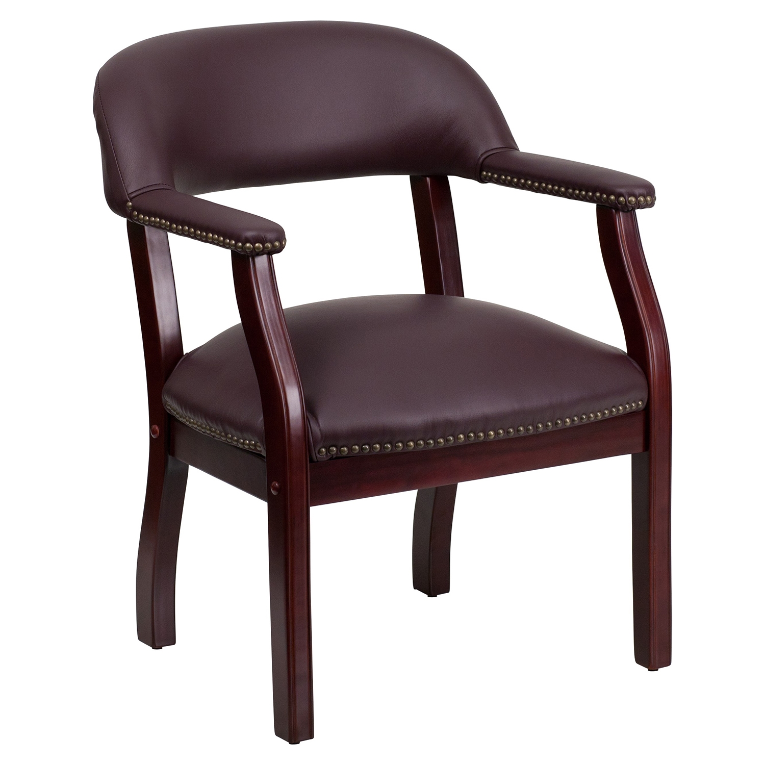 Top Grain Leather Conference Chair - Burgundy | DCG Stores