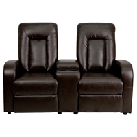 Eclipse Series 2-Seat Theater Seating Unit - Recliner, Brown