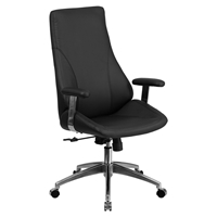 Executive Office Chair - High Back, Swivel, Height Adjustable, Black