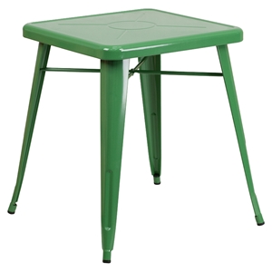 23.75" Square Metal Table - Green 