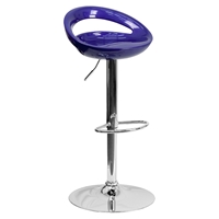 Plastic Adjustable Height Barstool - Backless, Blue