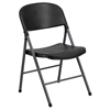 Hercules Series Plastic Folding Chair - Charcoal Frame, Black - FLSH-DAD-YCD-50-GG