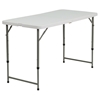 24" x 48" Granite Plastic Folding Table - Height Adjustable, White - FLSH-DAD-YCZ-122Z-2-GG