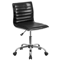 Swivel Task Chair - Ribbed Designer, Low Back, Armless, Black