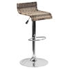 Adjustable Height Barstool - Wicker, Brown - FLSH-DS-712-GG