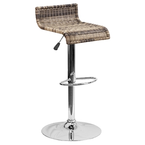 Adjustable Height Barstool - Wicker, Brown 