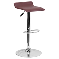 Adjustable Height Barstool - Faux Leather, Burgundy