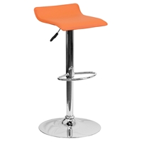 Adjustable Height Barstool - Faux Leather, Orange