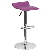 Adjustable Height Barstool - Faux Leather, Purple