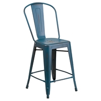 Metal Counter Stool - Kelly Blue