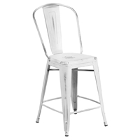 Metal Counter Stool - White