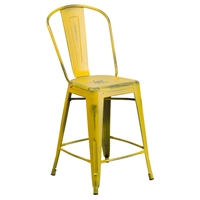 Metal Counter Stool - Yellow