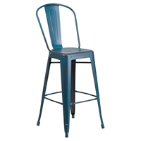 Metal Barstool - Kelly Blue