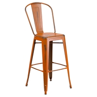 Metal Barstool - Orange