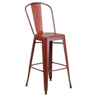 Metal Barstool - Kelly Red