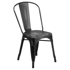 Metal Stackable Chair - Black 