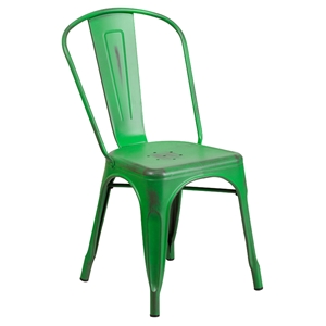 Metal Stackable Chair - Green 