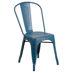 Metal Stackable Chair - Kelly Blue 