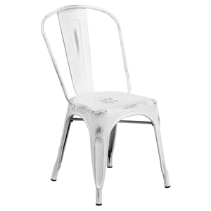 Metal Stackable Chair - White 