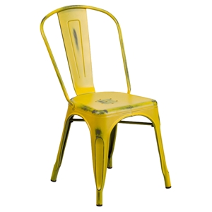 Metal Stackable Chair - Yellow 