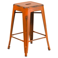 Backless Counter Stool - Orange