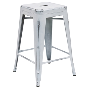 Backless Counter Stool - White 