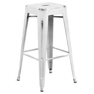 Backless Barstool - White 