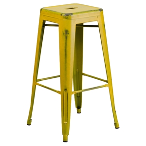 Backless Barstool - Yellow 