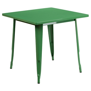 Square Metal Table - Green 