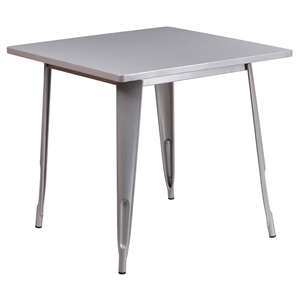 Square Metal Table - Silver 