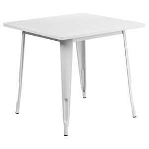 Square Metal Table - White 